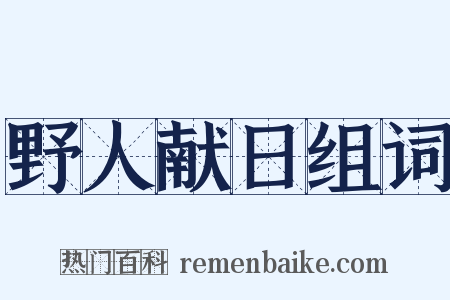 野人献日组词是什么意思的图片